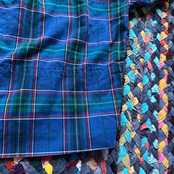 Vintage Handmade Blue Plaid Short Sleeve Button Up Blouse Women's SIze Medium - Picture 13 of 14